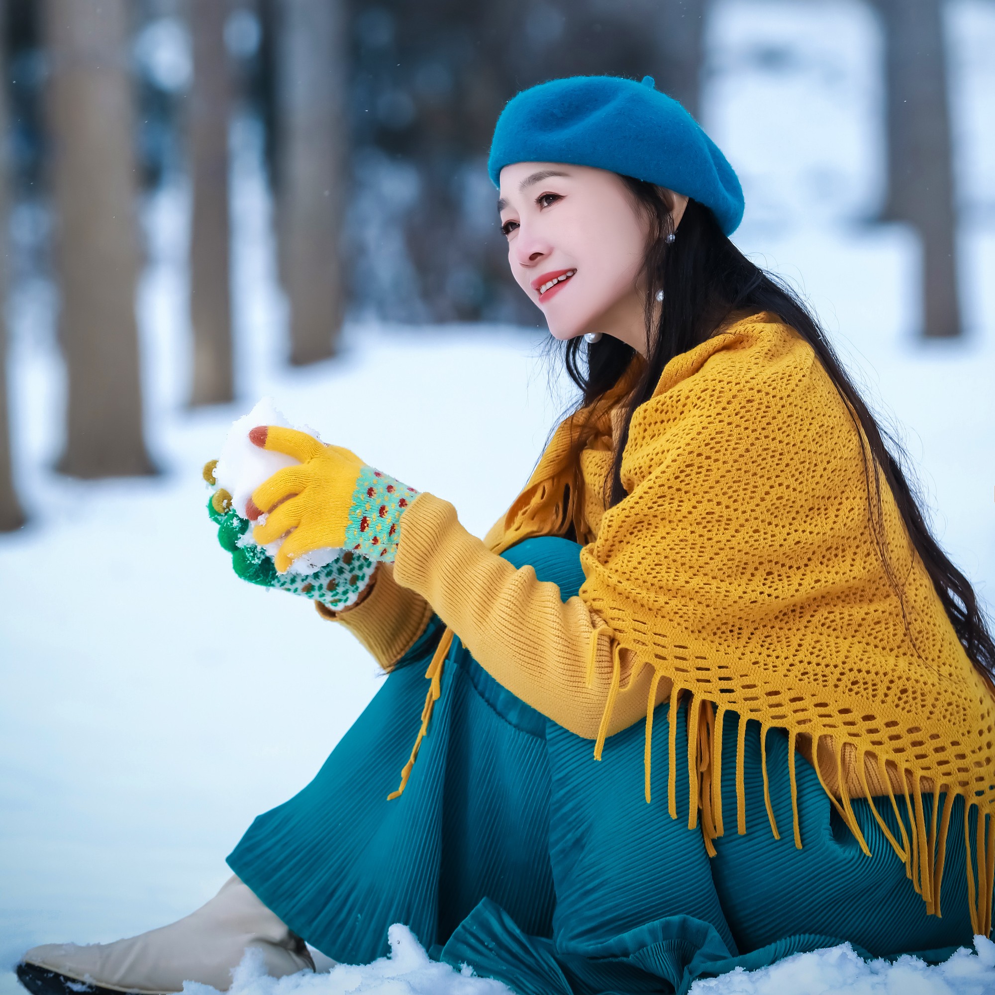 【一依推荐】【孔雀裙】2023年秋冬新款金丝绒百褶裙长裙