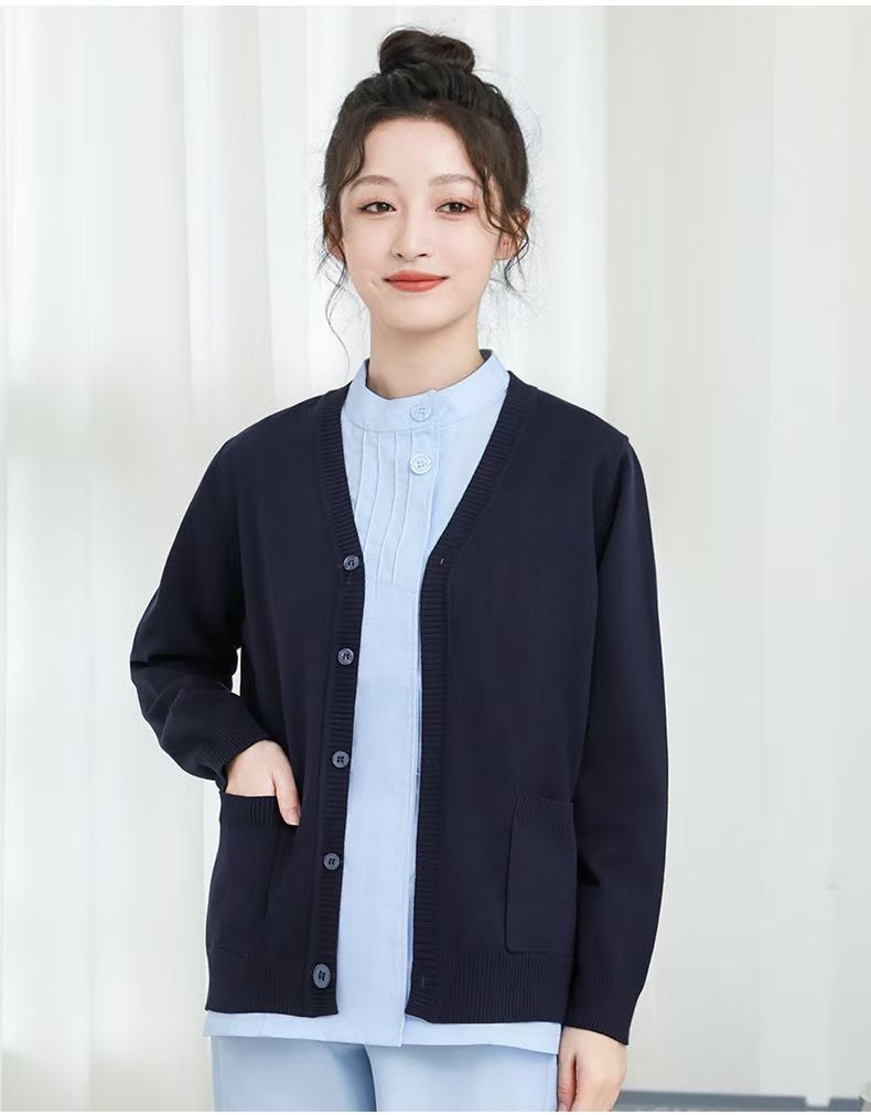 护士毛衣女外套月子中心秋冬开衫医生普通加绒加厚值夜班美容口腔