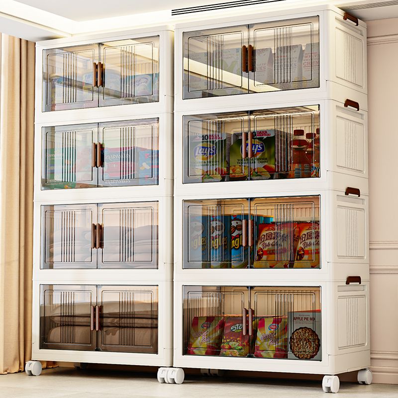 免安装折叠收纳箱塑料储物箱透明家用客厅零食玩具收纳柜卧室衣柜