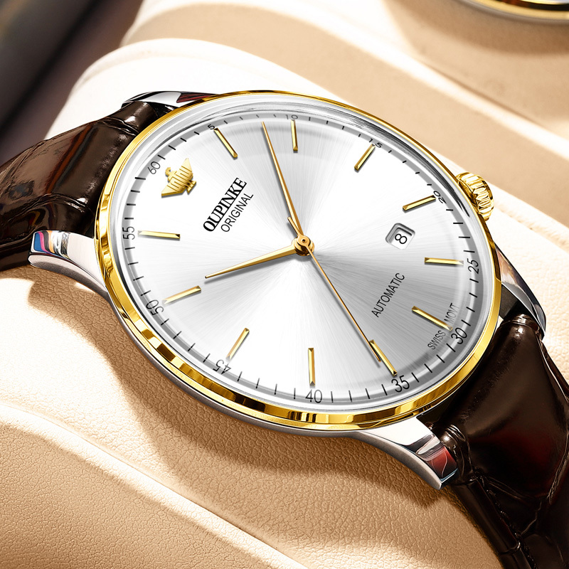 官方瑞士欧品客新款名表高档超薄原装机械表时尚防水男表潮流3269