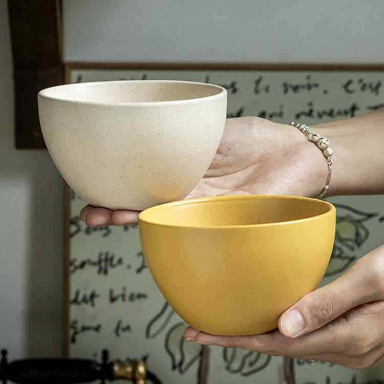 小悠家《两个高碗》好看的4.5英寸米饭碗ins泼墨小碗家用陶瓷吃饭碗