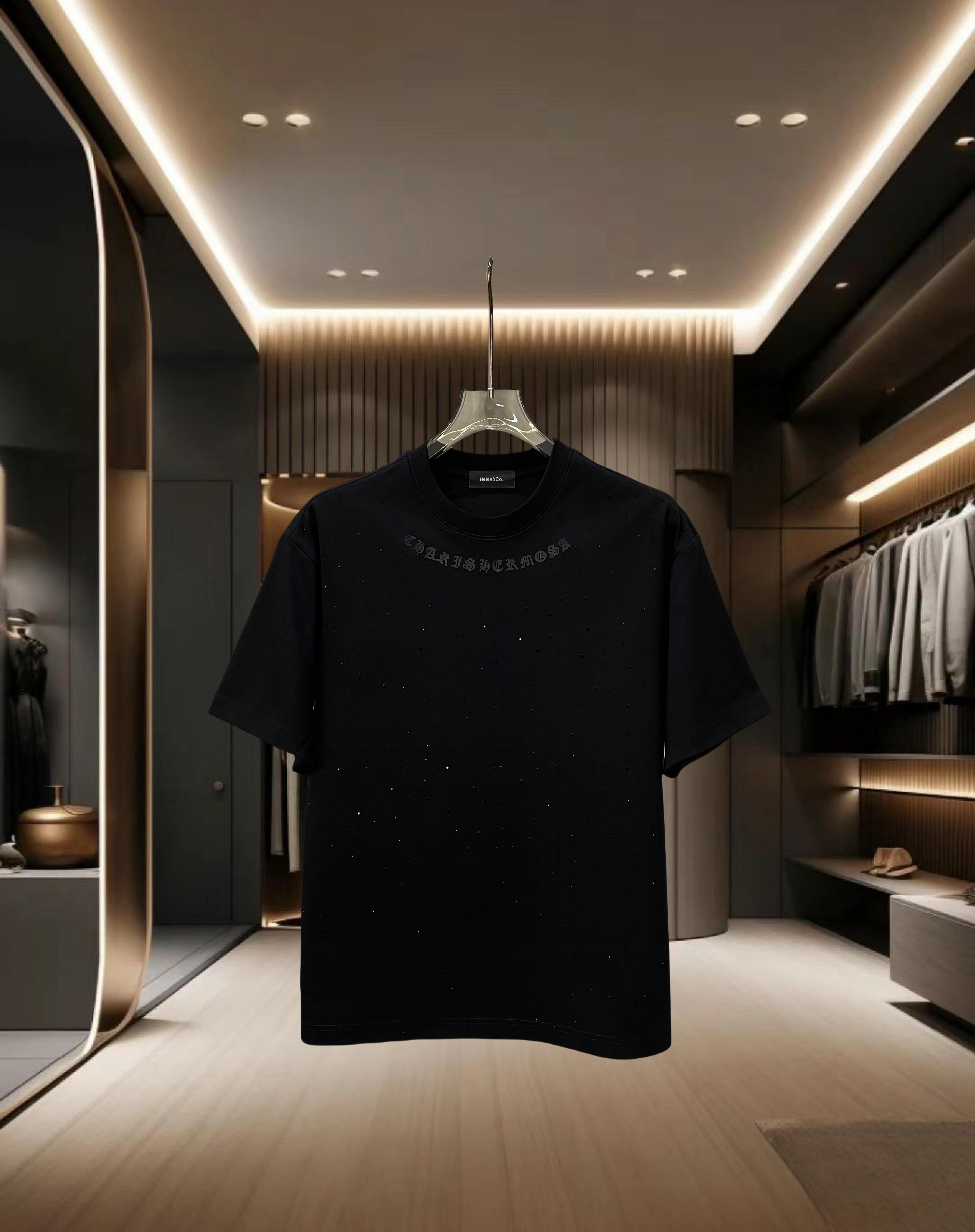 新款秋冬打底重磅美式轻奢潮痞帅爆款情侣宽松高级感男士t恤短袖