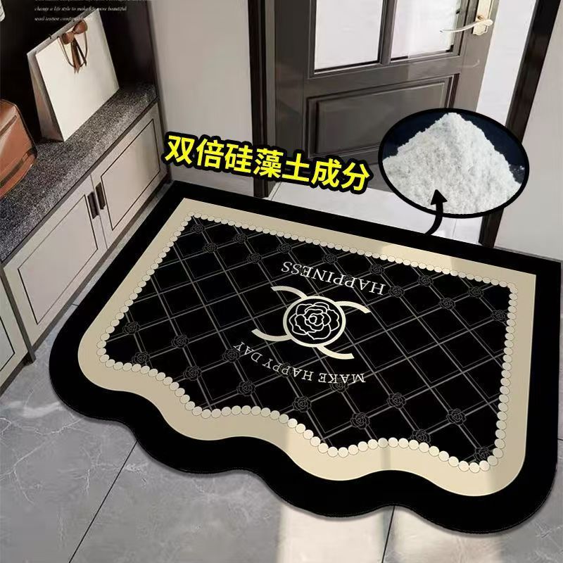 浴室地垫软硅藻2025新款异形洗澡厕所吸水防滑脚垫家用卫生间卧室