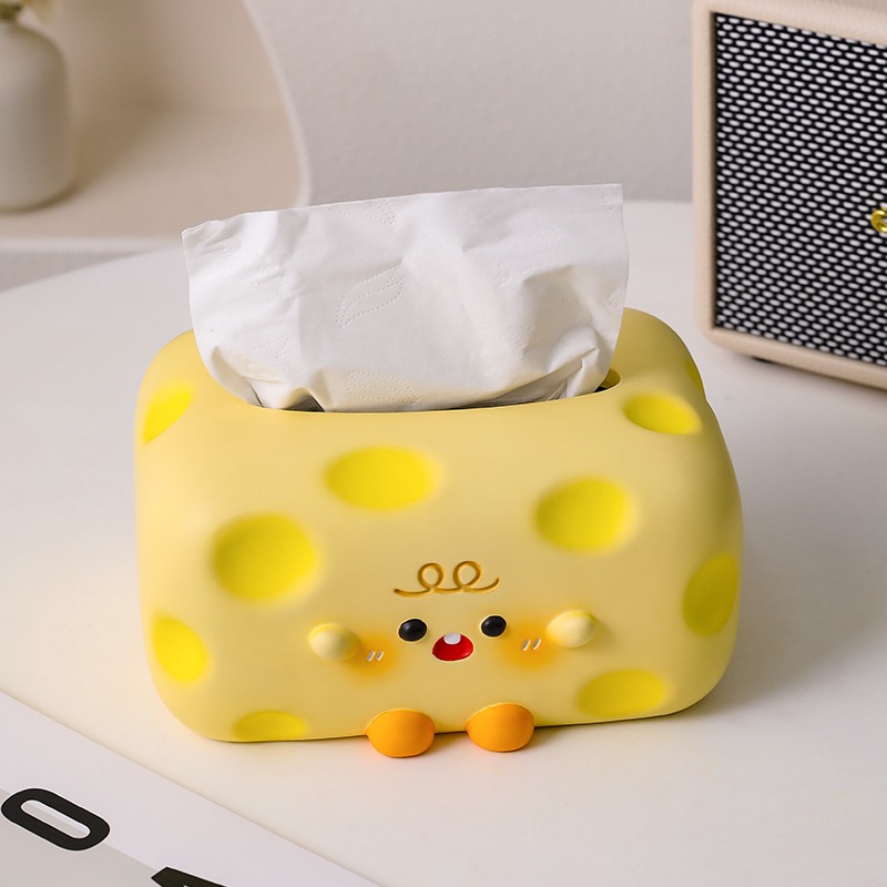 创意奶油风可爱奶酪纸巾盒摆件客厅餐桌茶几高档抽纸盒家居装饰品