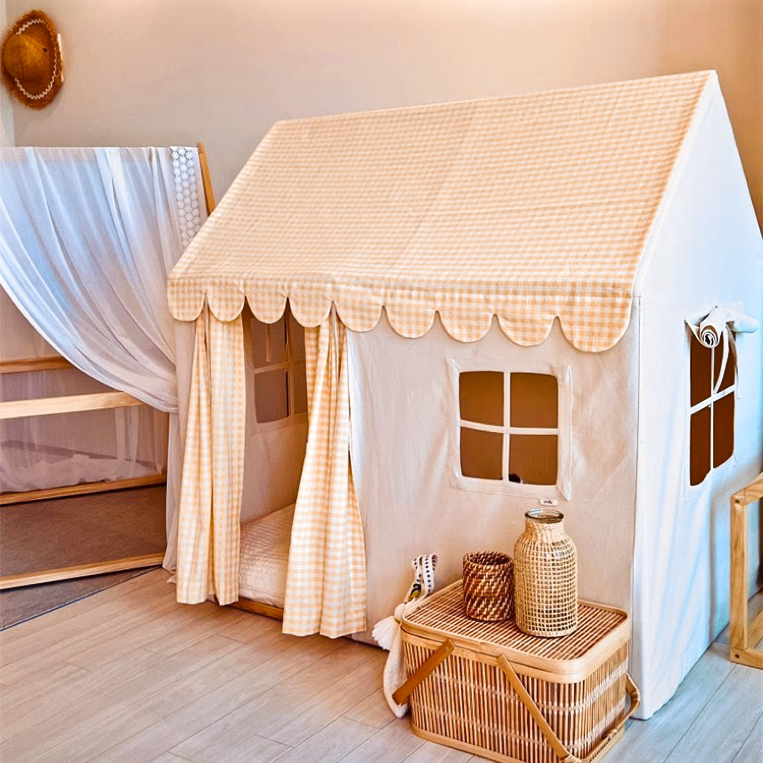 ins韩国儿童帐篷男孩女孩公主玩具实木小房子家用宝宝孩子游戏屋