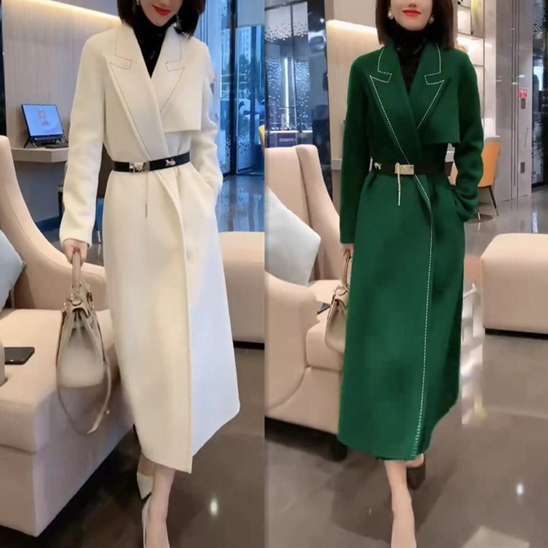 秋冬新款时尚女人味大衣中长款修身显瘦