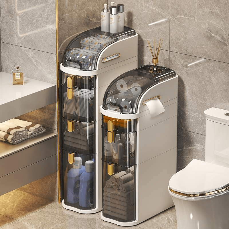 卫生间落地收纳柜储物抽屉厕所窄缝储物柜家用储物柜浴室缝隙柜K