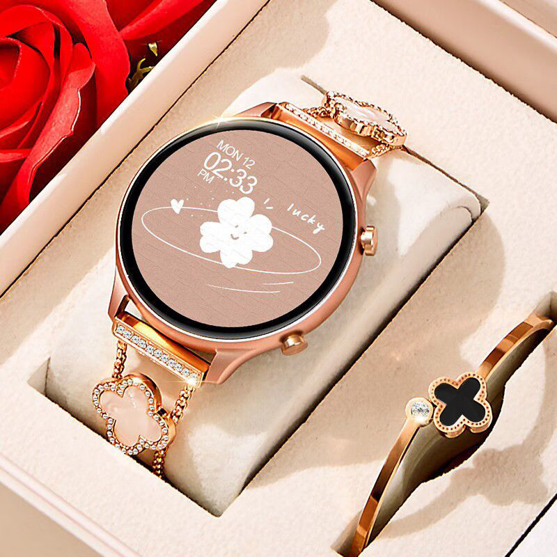 智能手表女士四叶草蓝牙电话多功能适用安卓华为手机运动手环礼物