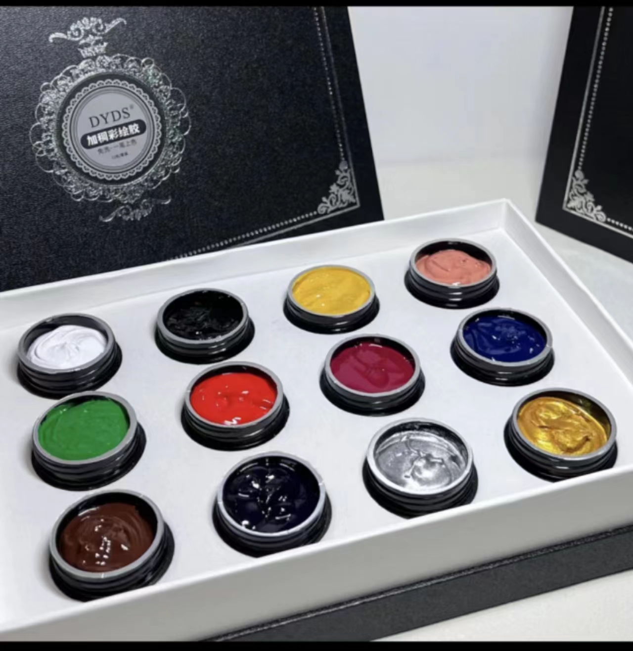 DYDS加稠彩绘胶一笔上色免洗没浮胶可蹭魔镜粉黑白色可单拍