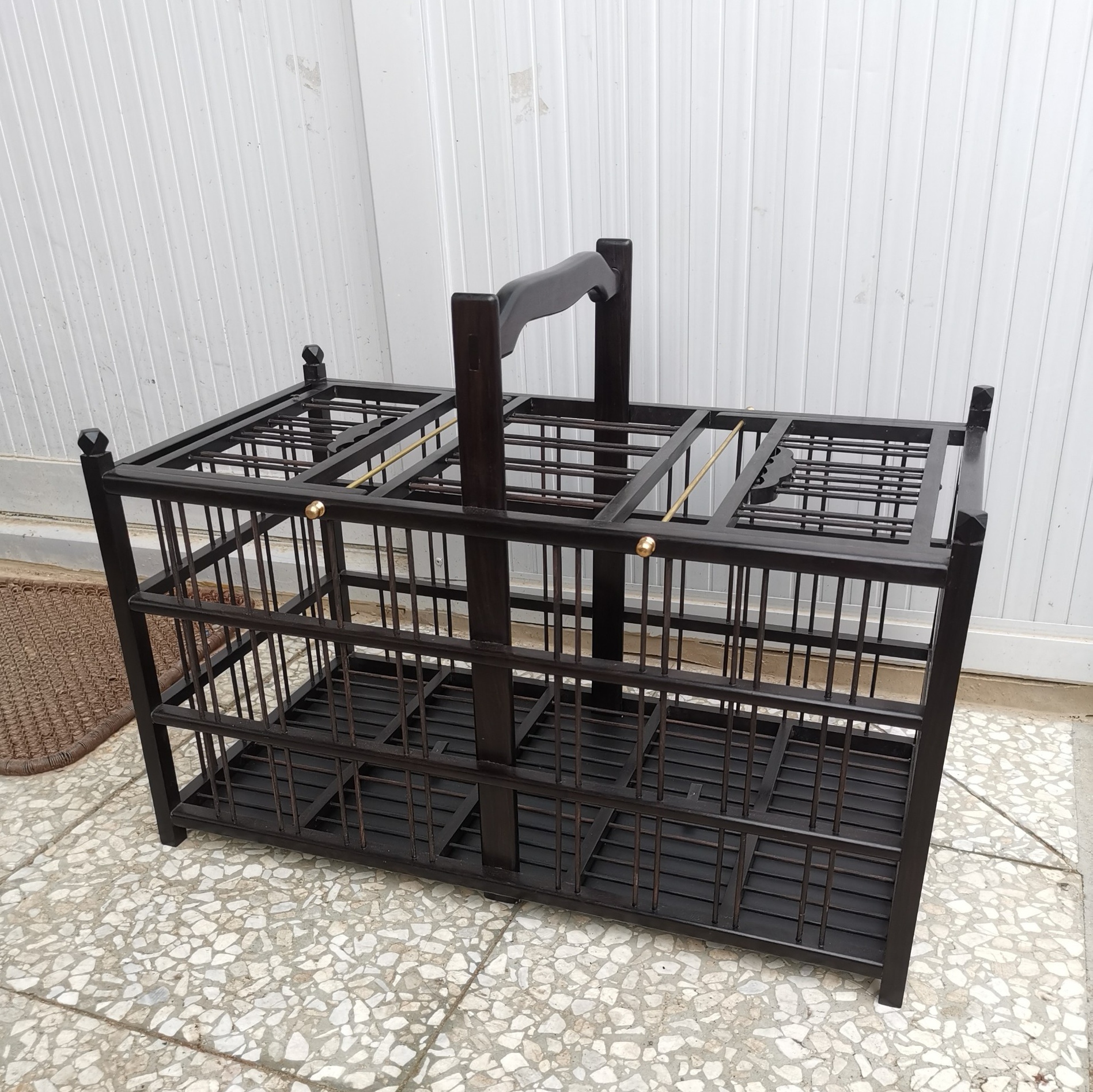 乌木紫光檀鸽子笼提笼（60*32*30）