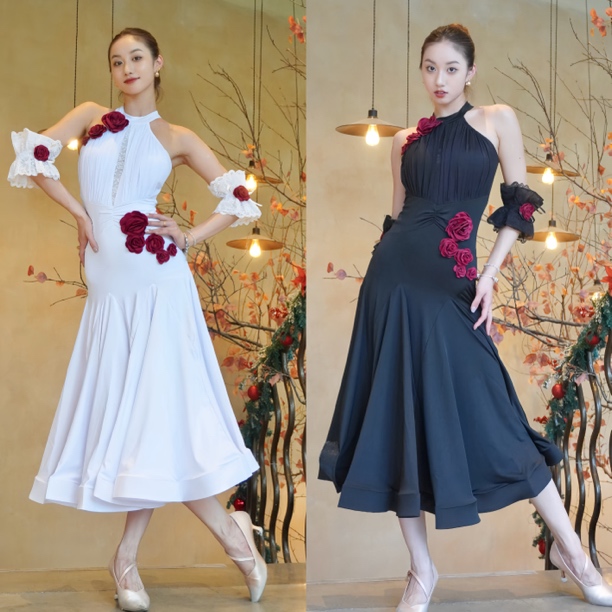 【Fairy】舞服摩登舞国标舞摩登裙连衣裙显瘦高贵表演服#CR100