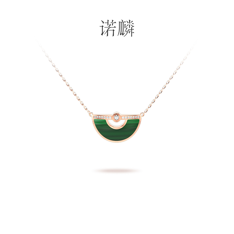 Nolyn/诺麟 非金属合成锆石项链 轻罗羽扇S925银锆石项链高级礼物