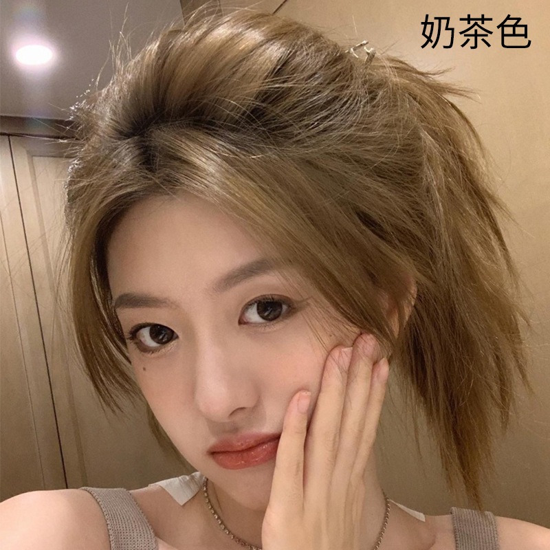 奶茶色染发剂冷棕2024流行色显白植物薄荷米棕染发膏自己在家染发