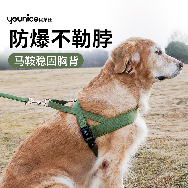 优莱仕狗狗胸背带外出防挣脱遛狗中大型犬可调节牵引绳平替好物