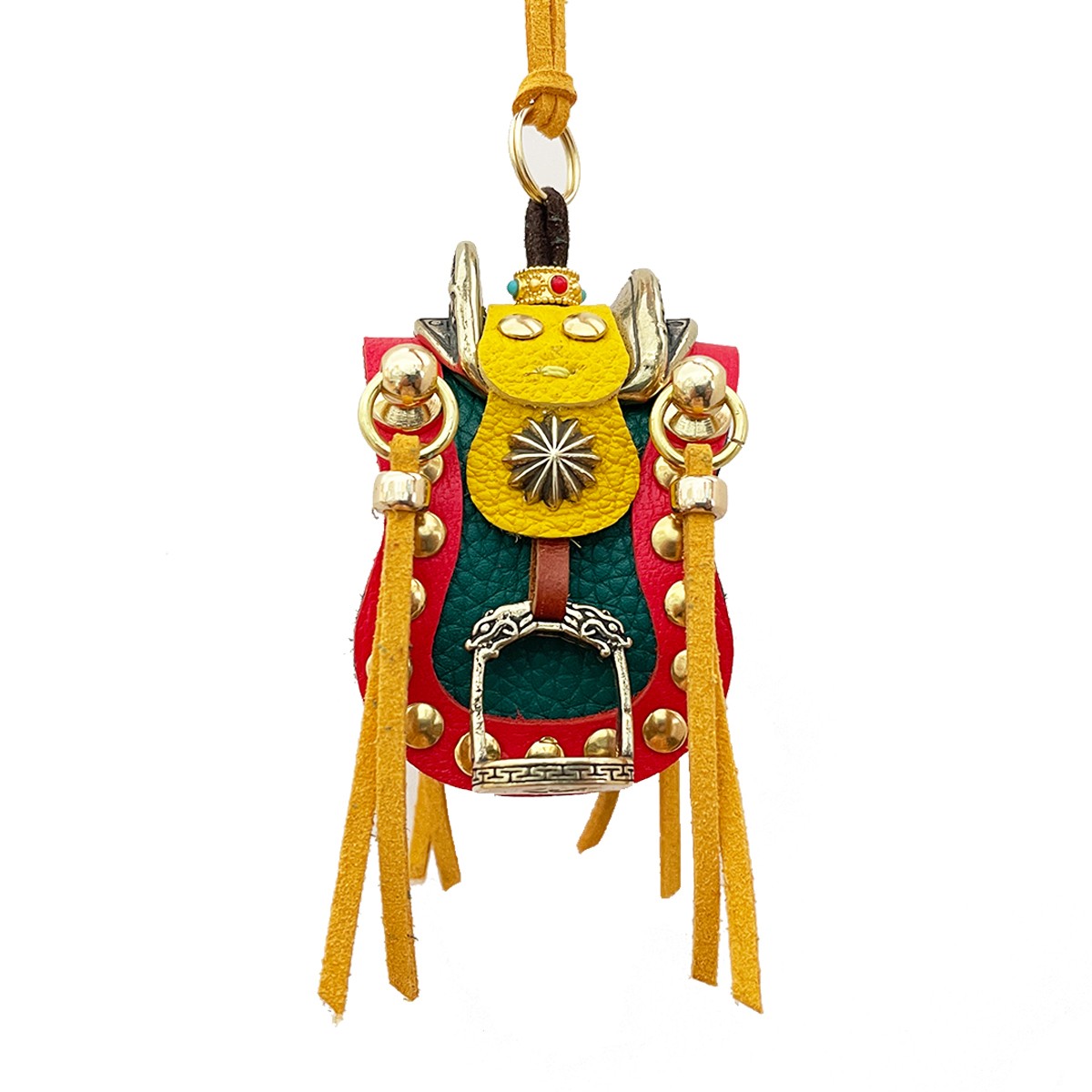 【MCN】民族风车载马鞍吉祥车挂纯手工真皮车内装饰摆件蒙古族挂件
