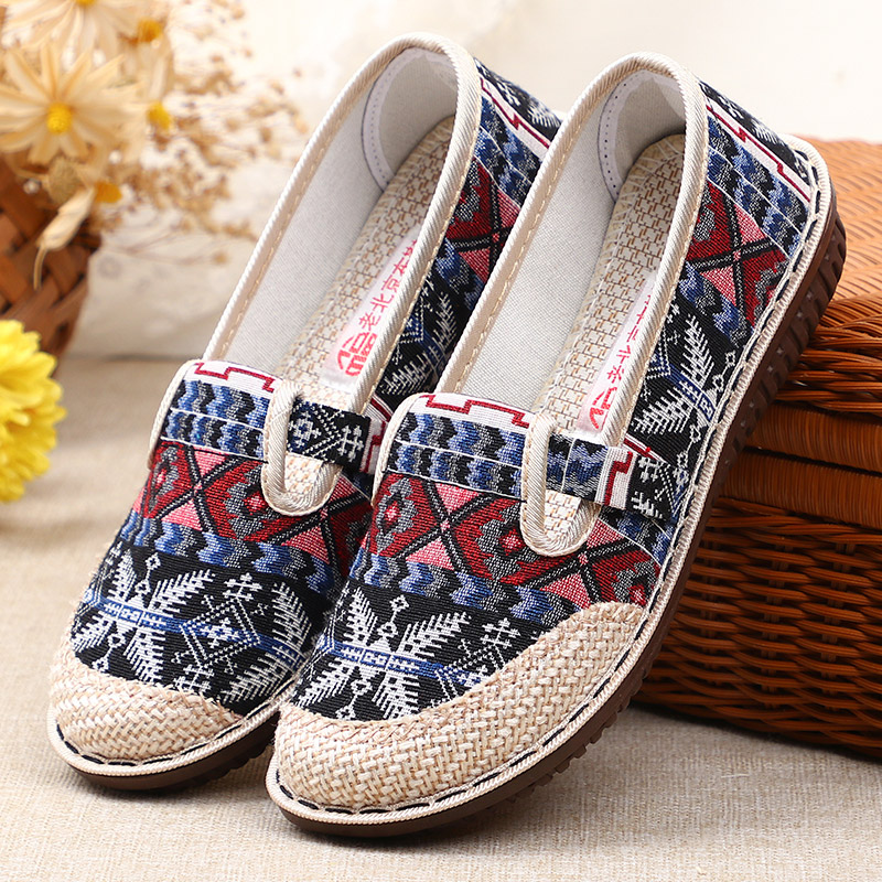 2025新款春夏老北京亚麻布鞋女平底透气渔夫鞋舒适民族风软底单鞋