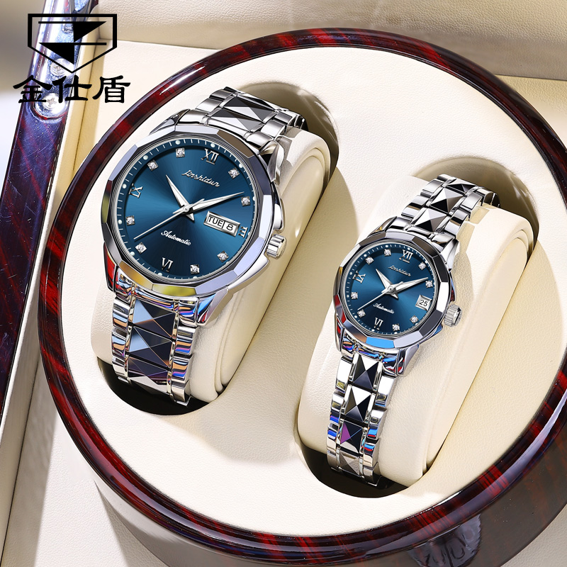 高档情侣手表全自动机械手表男士气质轻奢情人节腕表礼物防水对表