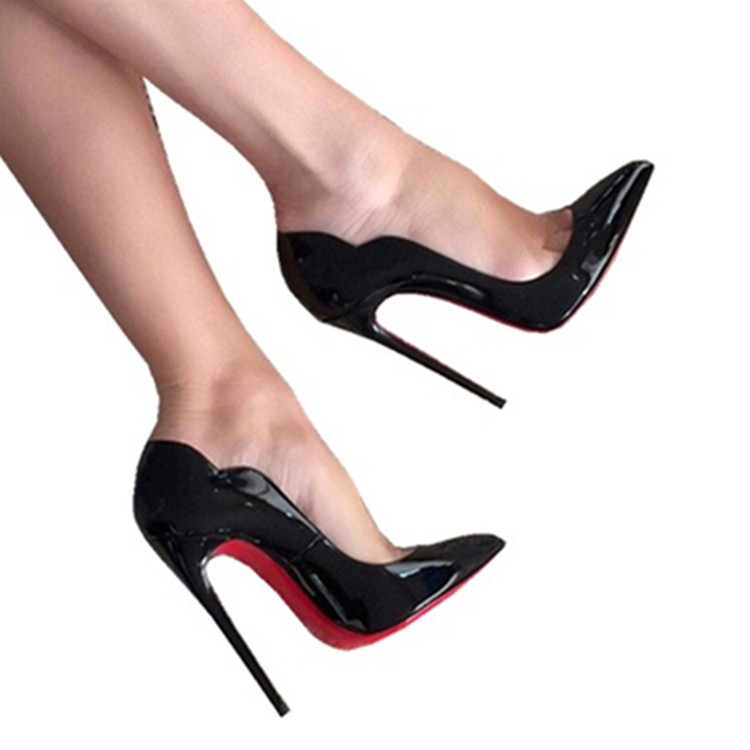 红底12cm13尖头特大码超细高跟鞋男反串床上CDCL性感浅口女王单鞋