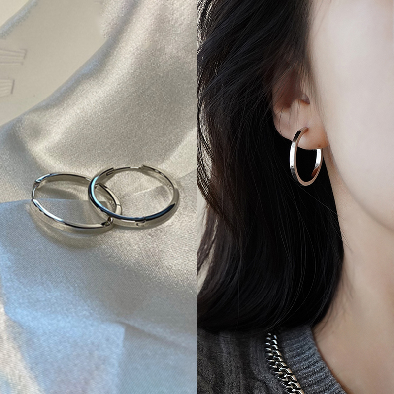铜合金耳饰 法式圈圈耳环新款耳钉素耳圈耳扣女高级感耳饰冷淡风