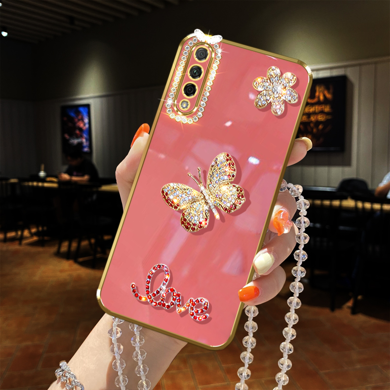 荣耀9xPro手机壳HLK-AL10镶钻防摔保护套挂绳全包边女款新品网红