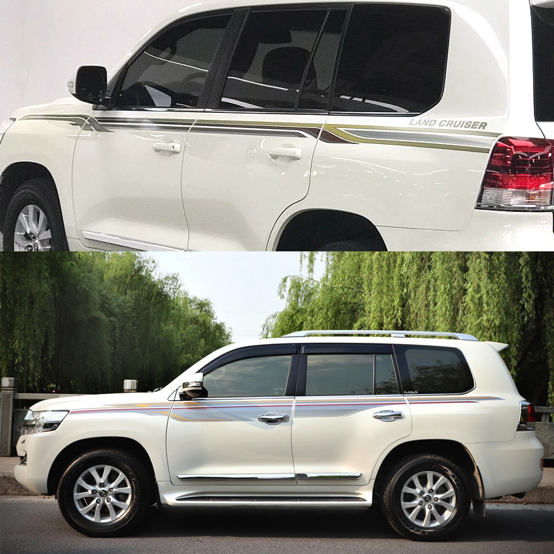 兰德酷路泽车身彩条丰田LC200原厂拉花进口腰线陆地巡洋舰原车贴