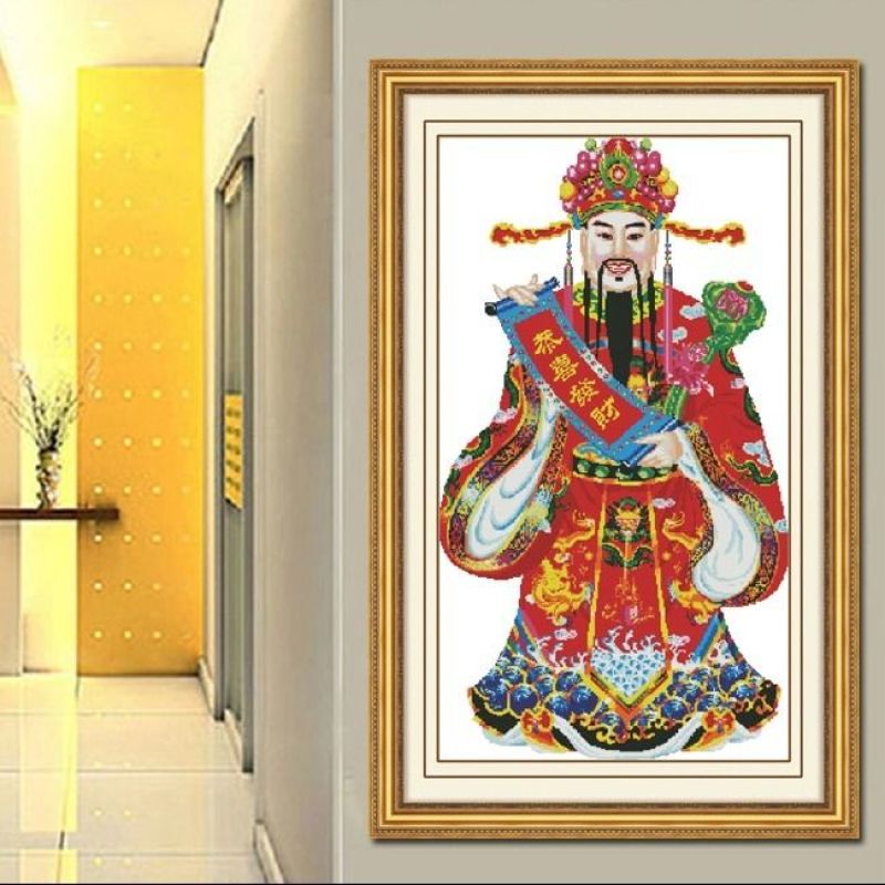印花十字绣线绣新款客厅人物财神图财神到文财神爷十字绣2025新款