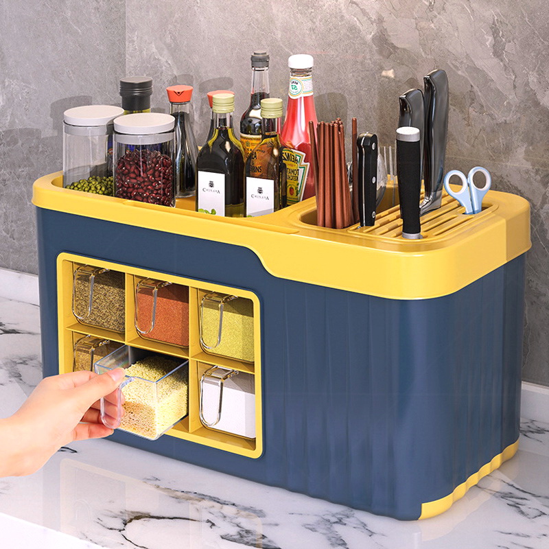 调料盒套装一体多格厨房用品家用大全组合装调味盒调味料品收纳盒