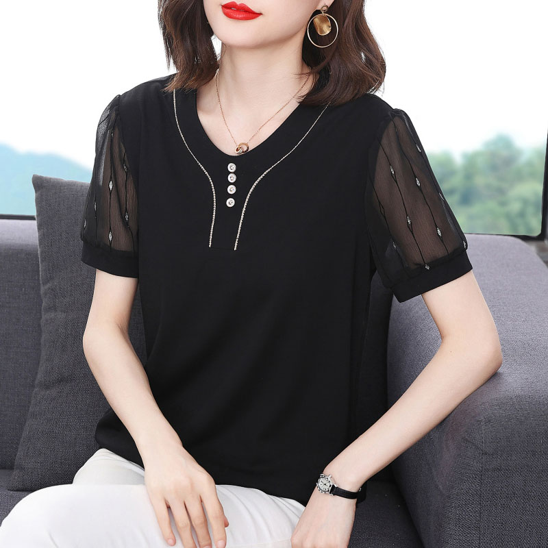 妈妈装夏装2025新款短袖T恤女中老年时尚洋气半袖小衫夏季上衣女