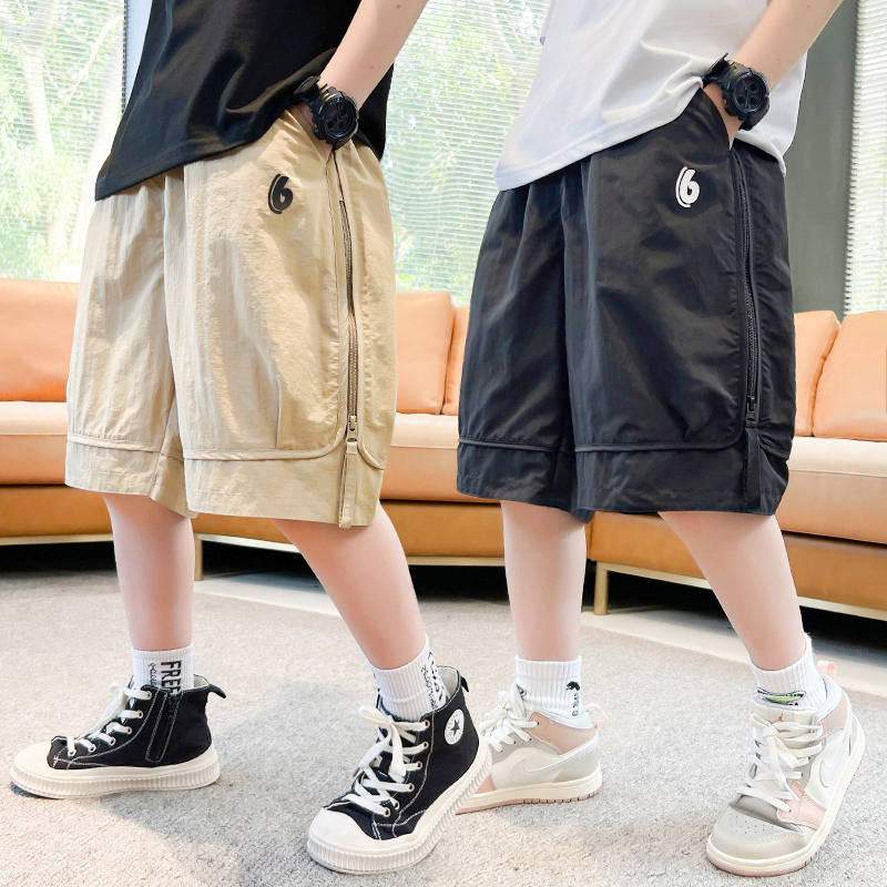 男童裤子夏装短裤2025新款中大童夏季男孩痞帅薄款儿童运动裤中裤