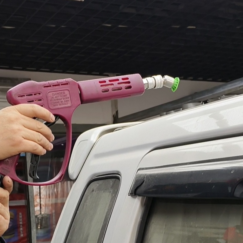 旋转小喷头不锈钢高压洗车机水枪球形喷头万向旋转自动顶紧不跑偏