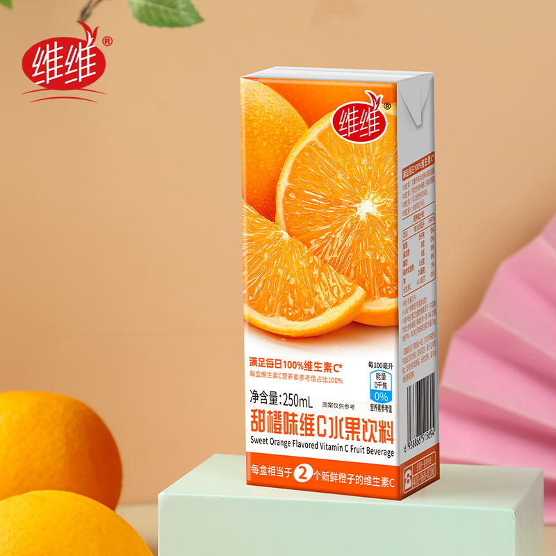 WEIWEI/维维彩箱  维维VC水果饮料甜橙味250ml*10盒
