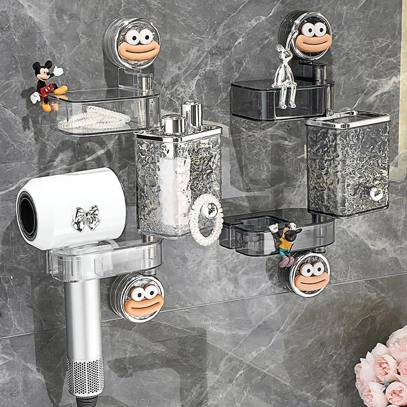 吸盘吹风机置物架免打孔卫生间多功能电吹风支架浴室风筒收纳挂架