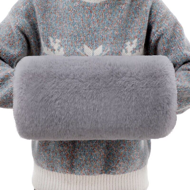 冬季保暖双层加厚毛绒暖手宝男女通用款老人防寒礼物仿皮草暖手筒