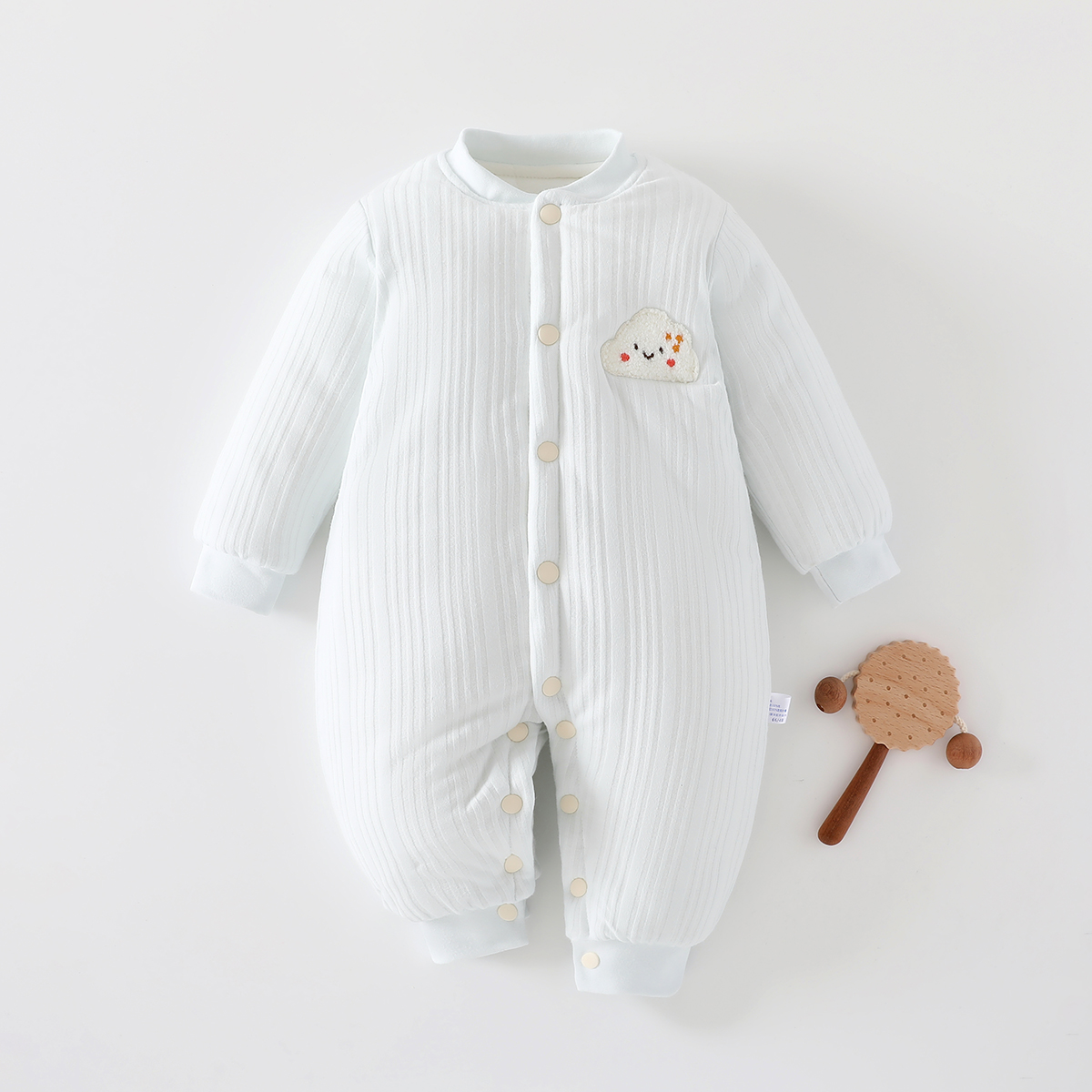 【专柜】冬季婴儿连体棉袄夹棉加厚新生儿棉服0-12个月宝宝棉衣外穿