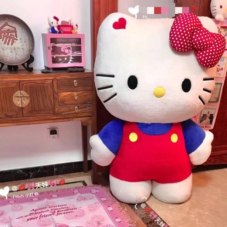 可爱KT猫咪毛绒玩具凯蒂猫公仔抱枕送女生日礼物布娃娃情人节陪yj