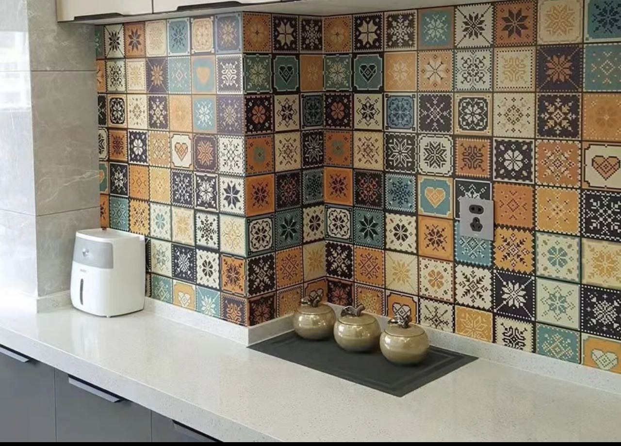 （hasoy新疆包邮）墙贴厨房防水防油污贴纸壁纸自粘墙面装饰加厚橱