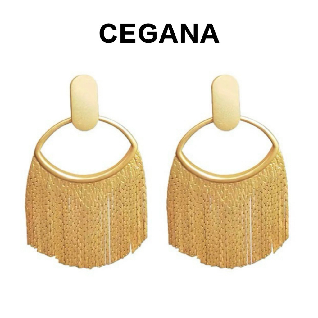 铜合金耳饰 CEGANA大气晚宴风春夏穿搭流苏耳饰轻奢耳环高级感