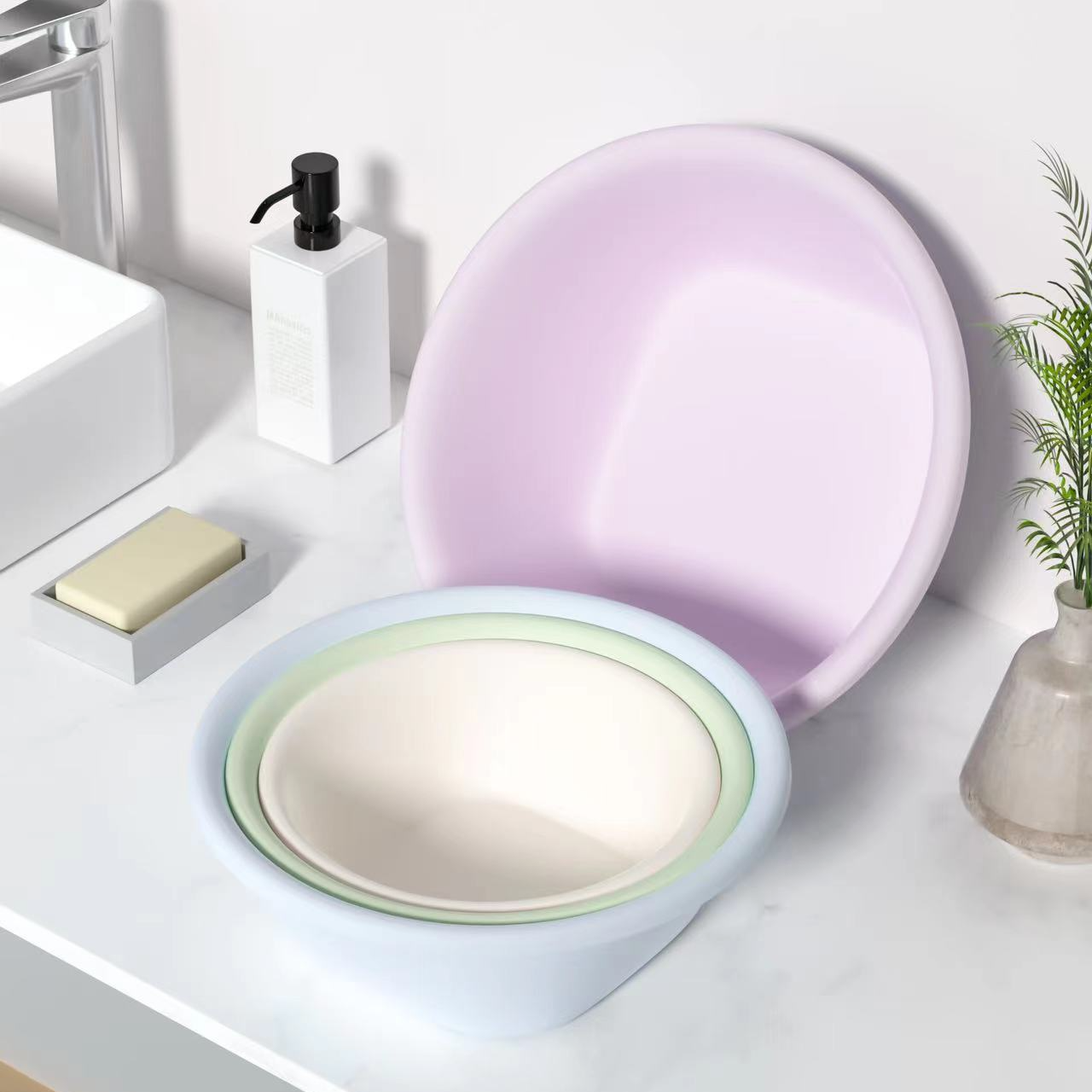 洗脸盆4件套加厚耐用学生宿舍方形【特大+大+中+小】松弛感