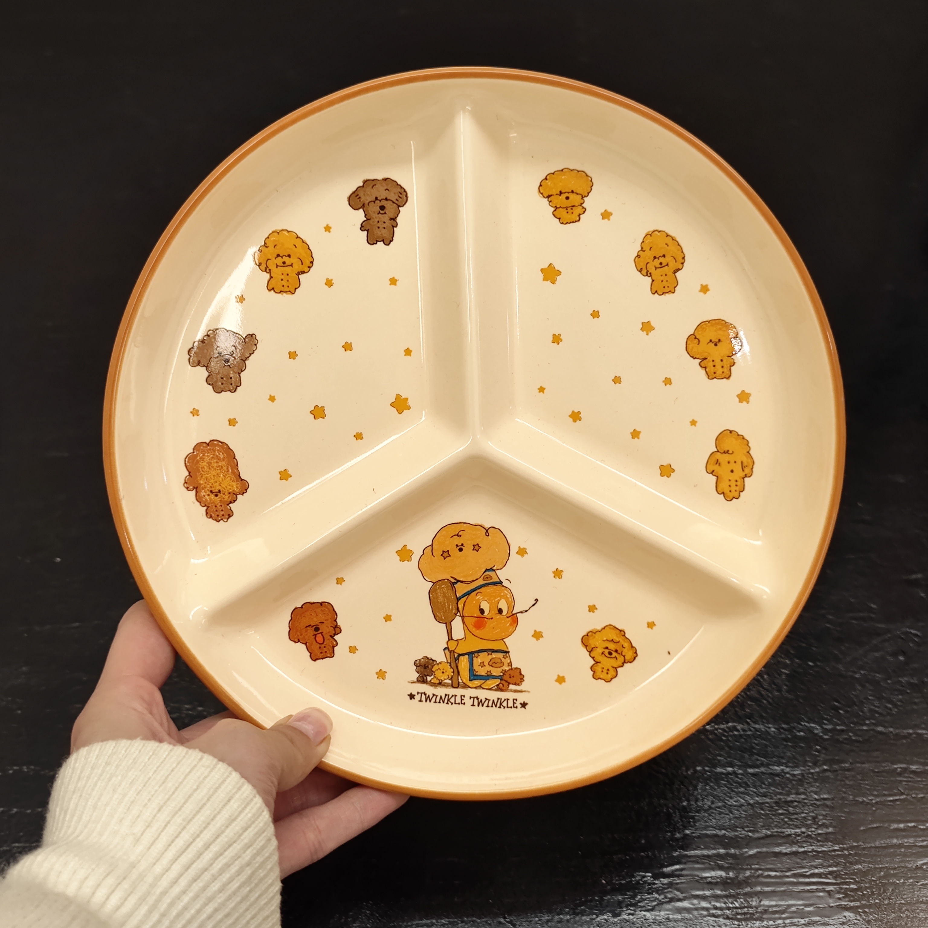 超可爱泰迪星星人联名三分隔盘流光风