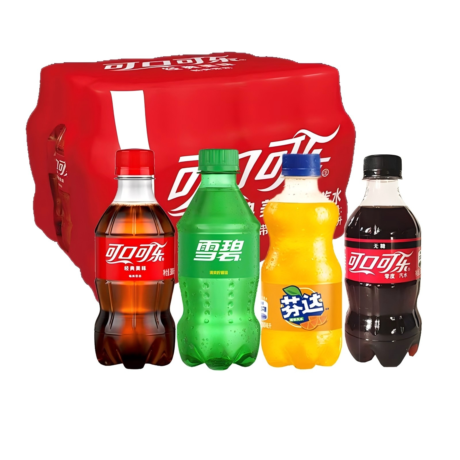 可口可乐/雪碧/芬达/无糖可乐碳酸饮料汽水300ml×6瓶饮品夏日