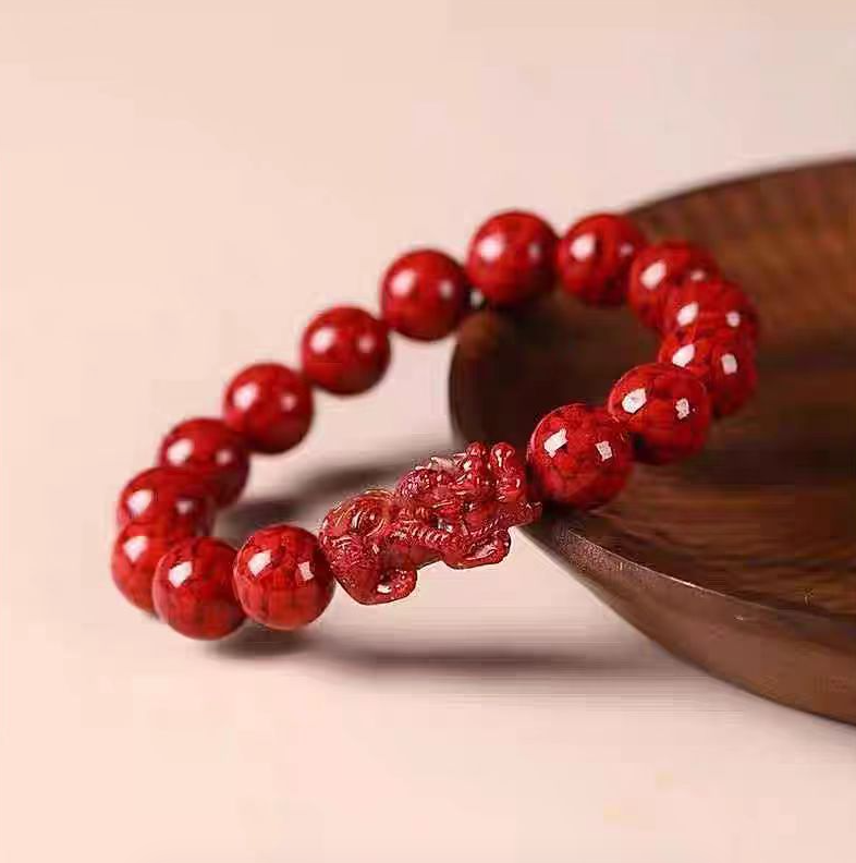 8mm晶体朱砂貔貅手串男女款手串（送一颗备用珠）