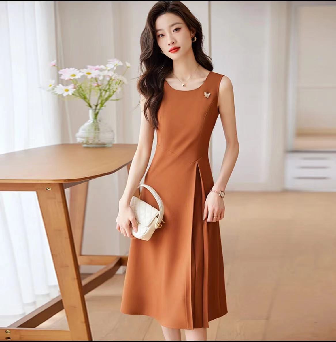 时尚吊带裙女穿搭春秋新款高级感背心连衣裙打底无袖高端ZZ-2
