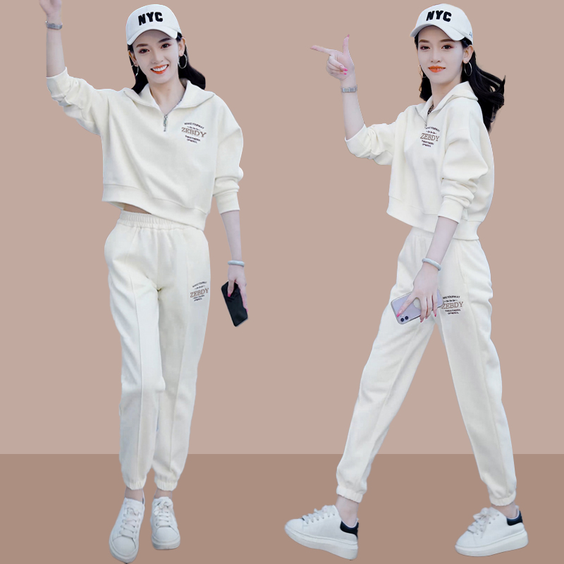 小个子时尚卫衣女士休闲套装2025春秋新款洋气上衣运动炸街两件套
