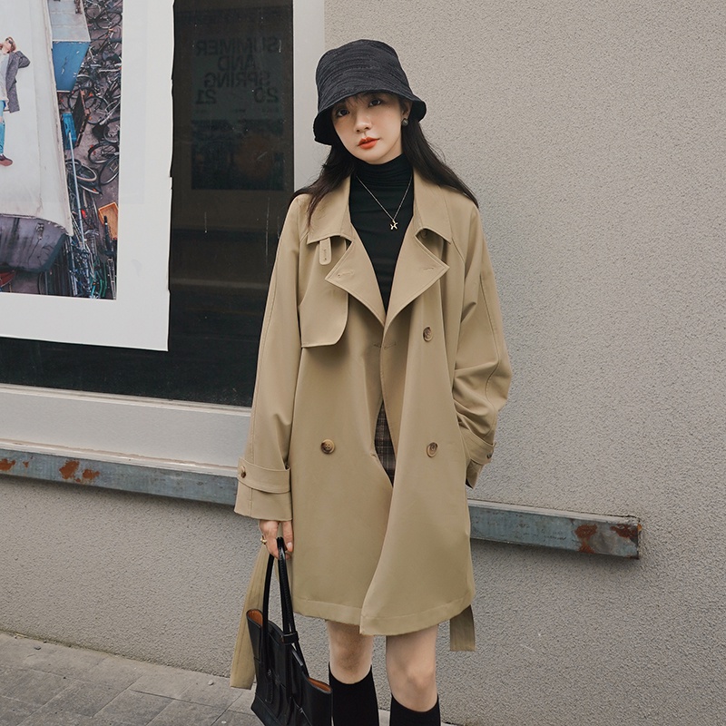 卡其色风衣女中长款2024春秋季新款高级感气质今年流行小个子外套