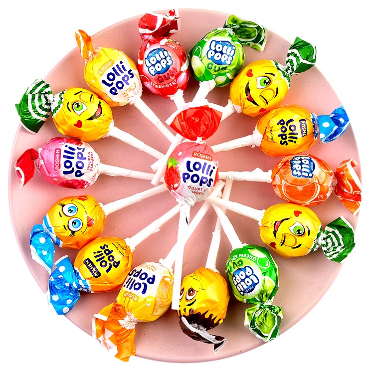乌克兰进口如胜棒棒糖糖果混合水果味果汁乳酸网红儿童硬糖8支/袋