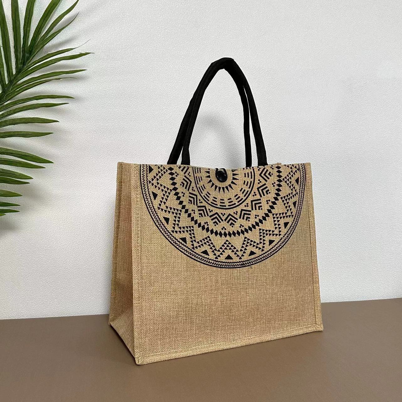 【大号】新款亚麻包复古通勤包大号补习袋时尚百搭妈咪包简约单肩包