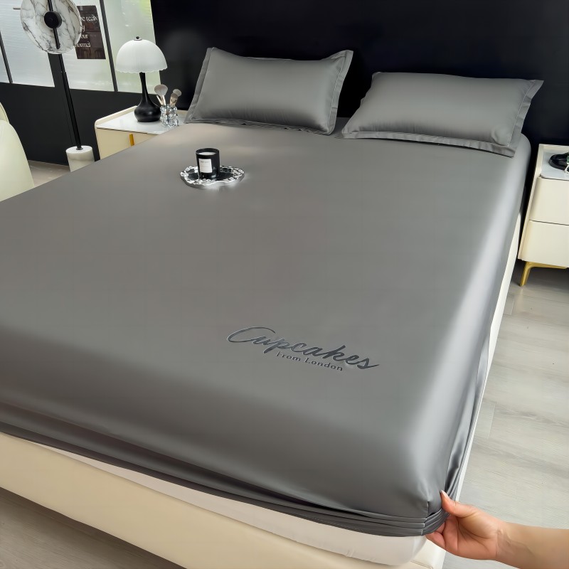 轻奢丝滑冰丝床笠夏季纯色床垫保护套亲肤丝滑柔软防滑床单床套罩