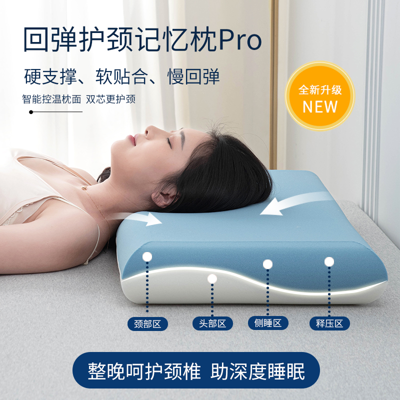 深睡眠记忆枕第二代Pro星级酒店助睡枕护肩颈枕侧睡熟睡慢回弹枕