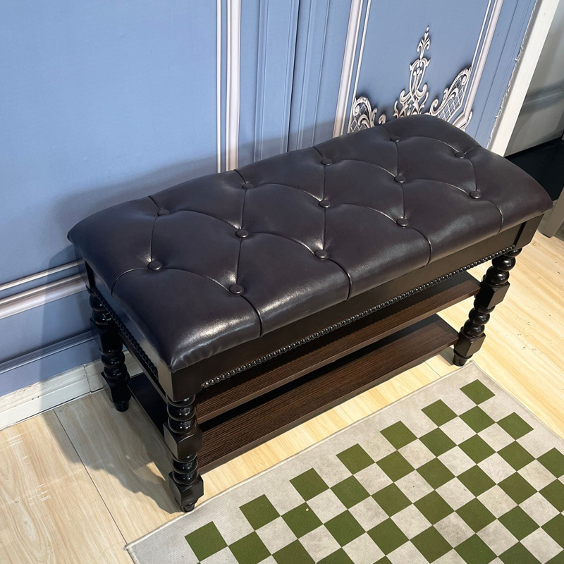 美式入户门口服装店可坐网红真皮多功能收纳鞋门口入户门口鞋柜