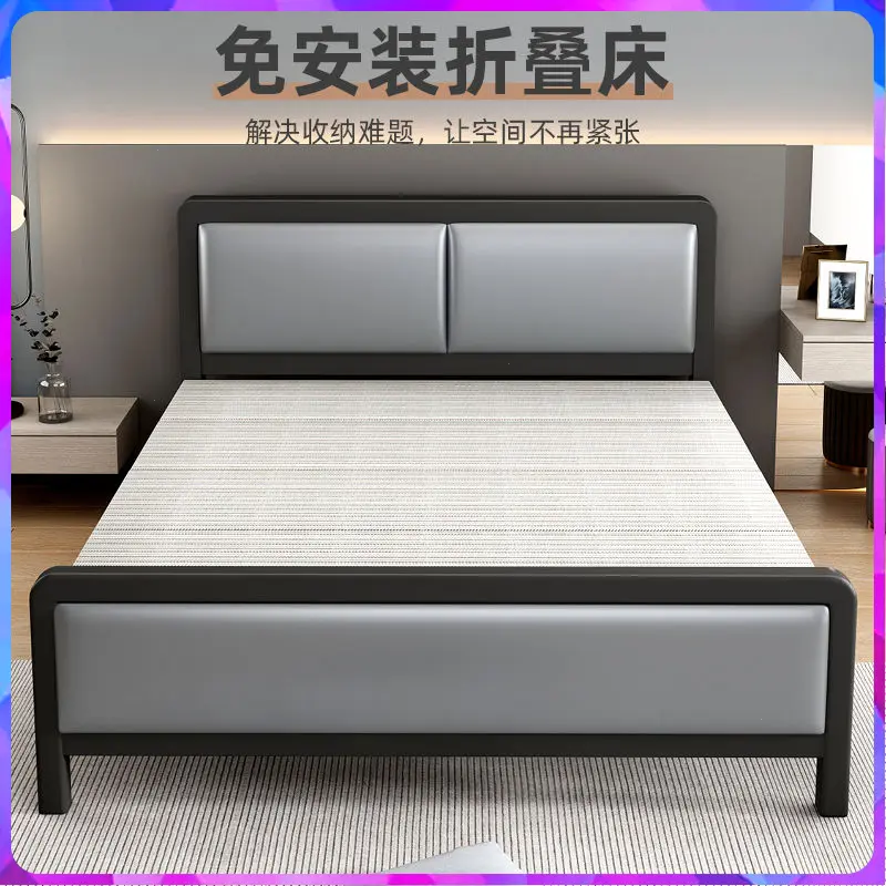 单人陪护折叠床简易办公室午休铁床出租屋宿舍成人双人1.5m行军床